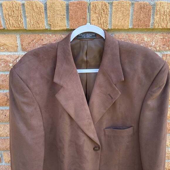 Barrington Faux Suede Sport Coat Mens 40R Brown Blazer - Picture 7 of 12